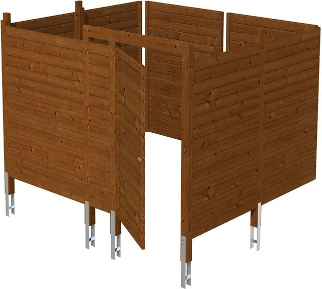 Skanholz Brüstung aus Profilschalung in Nussbaum, Breite: 275 cm, Höhe: 317 cm - Bild 1