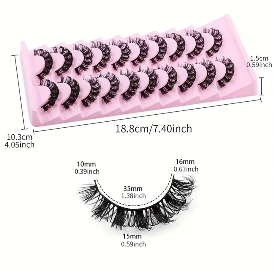 LIMEIKAI Falsche Wimpern, 10 Paar, russischer Stil - Bild 2