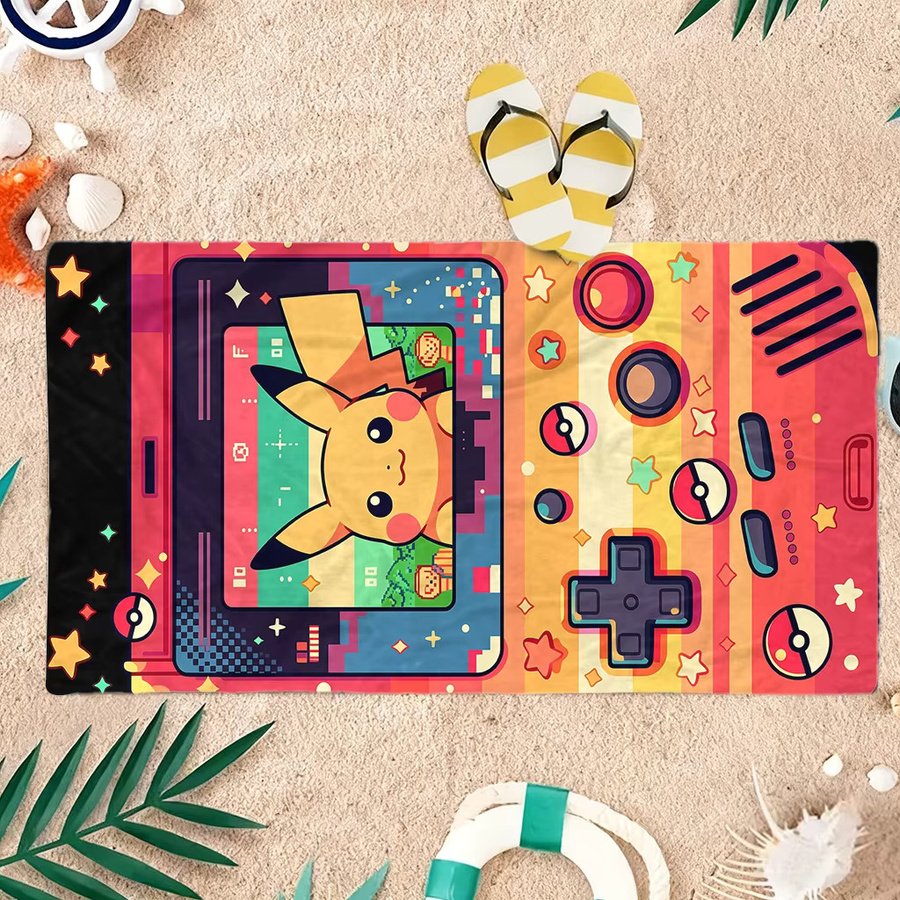 Potdemiel Pikachu Strandtuch, schnelltrocknendes Handtuch in Multicolour, B/H: 60 x 40 cm - Bild 6