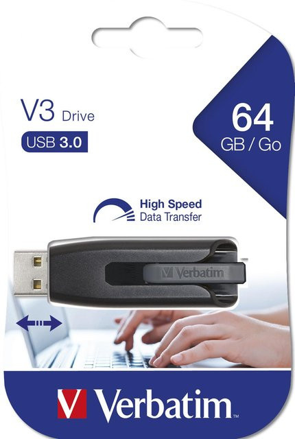 Verbatim Store 'n' Go V3 USB-Stick 64 GB USB 3.0 Schwarz und Grau - Bild 2