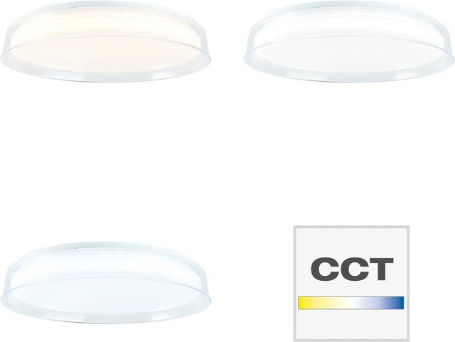 Brilliant Leanna Smarte LED-Deckenleuchte mit Tuya-App und WLAN, Weiß/Transparent, Durchmesser: 41 cm - Bild 1