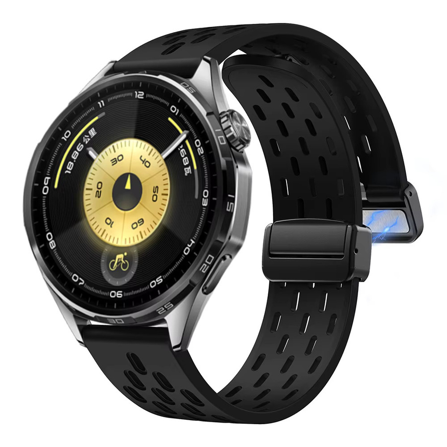 Uhrenarmband Silikon, 22 mm, Schwarz, für Huawei GT 6 46mm, GT 5 Pro 46mm - Bild 3