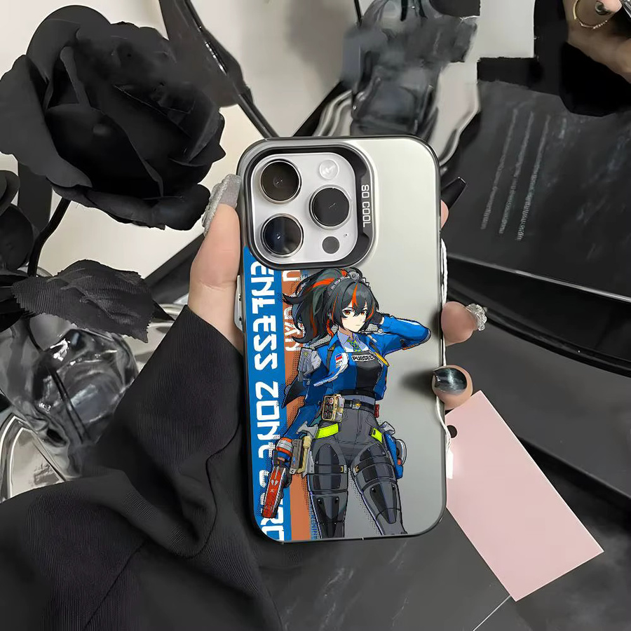 ZZZ Zhu Yuan Handyhülle für iPhone 17 16 15 14 13 12 11 Pro Max Air in Mehrfarbig mit mattem Laser Metallic Aurora Design - Bild 2