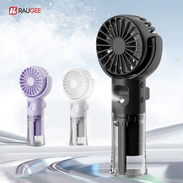raugee Tragbarer Wassernebel-Ventilator Mini Handventilator mit Luftbefeuchter und Sprühfunktion, USB-aufladbar, 4 Geschwindigkeiten, Farbe: Purple - Bild 1