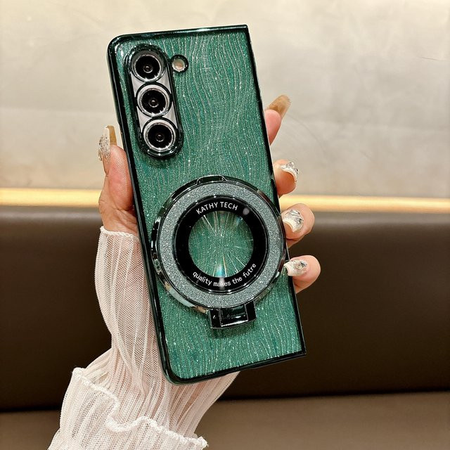 Magnetische stoßfeste Handyhülle mit Ring für Samsung Galaxy Z Fold 6 5 4 3 in Grün - Bild 1