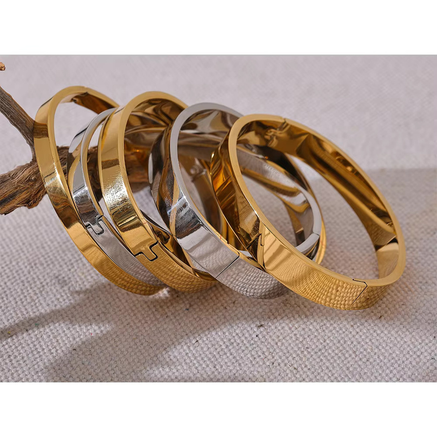 Yhpup Armband Armreif, Edelstahl, Gold Silber Farbe, Unisex - Bild 2