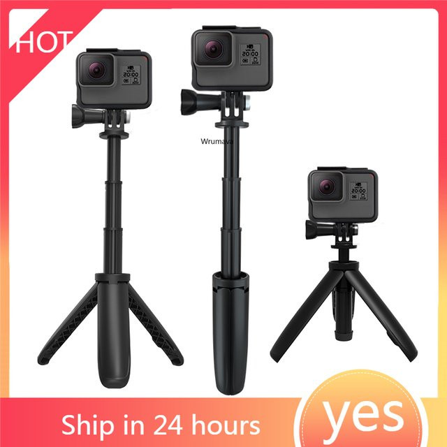Tragbares Faltbares Stativ und Einbeinstativ in Schwarz für GoPro Hero und Osmo Action Kameras als Mini-Vlog-Zubehör - Bild 1