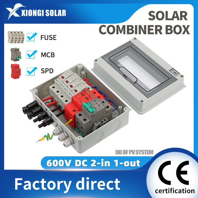XIONGISOLAR 600V PV-Kombinatorbox 2-in-1-Out DC mit Sicherung und MCB SPD für Photovoltaik-Schutzbox - Bild 1