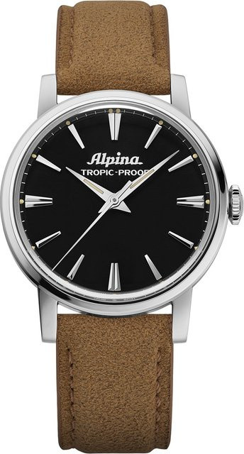 Alpina Armbanduhr Automatik, Edelstahl, 34 mm, Schwarz, Unisex - Bild 1