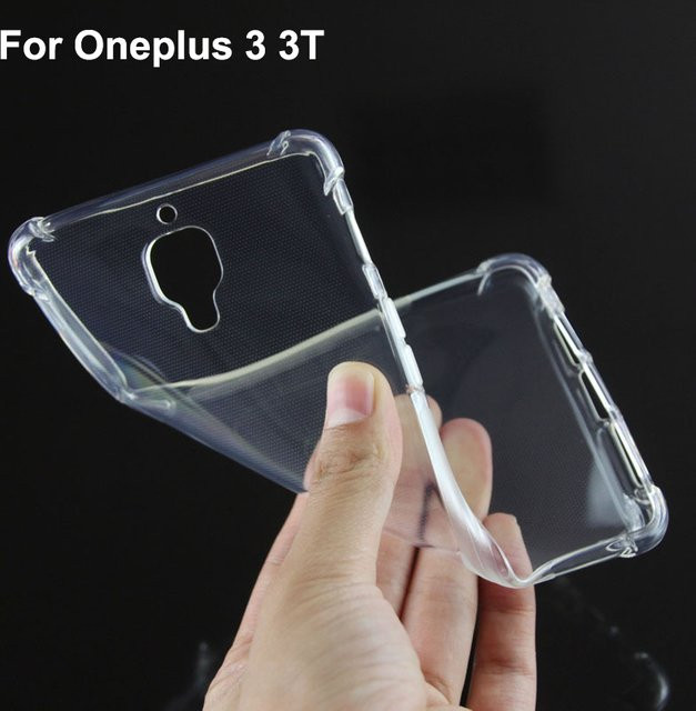OnePlus 3 und 3T Schutzhülle aus transparentem Silikon und TPU mit Airbag-Stoßfestigkeit für die Modelle A3010, A3003 und A3000 - Bild 1