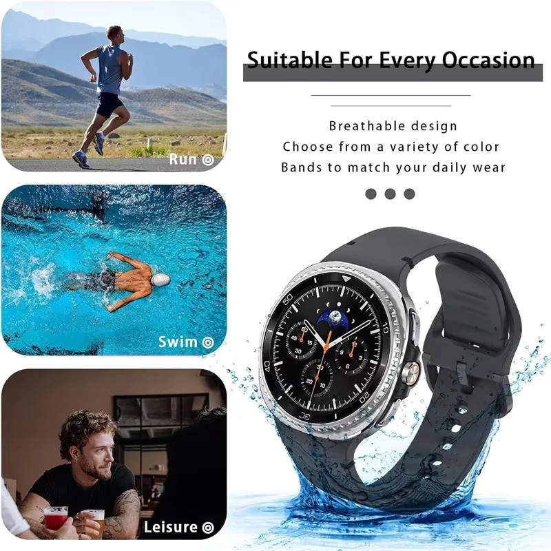 Samsung Uhrenarmband Silikon, Schwarz, Unisex - Bild 3