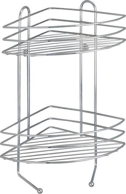 Wenko Exclusiv Eckregal aus Stahl in Chrom, 2 Etagen, B/T/H: 43 x 23,5 x 30,5 cm - Bild 1