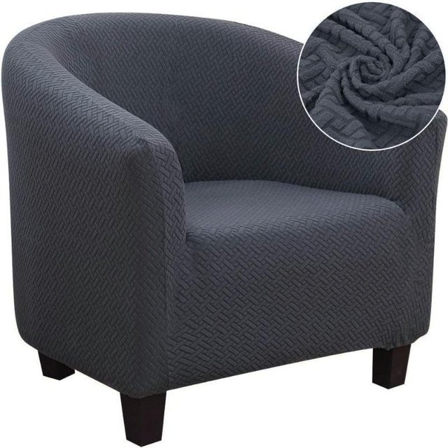 Waschbarer Jacquard Spandex Sitzbezug für Club Tub Sessel in Dunkelgrau - Bild 1