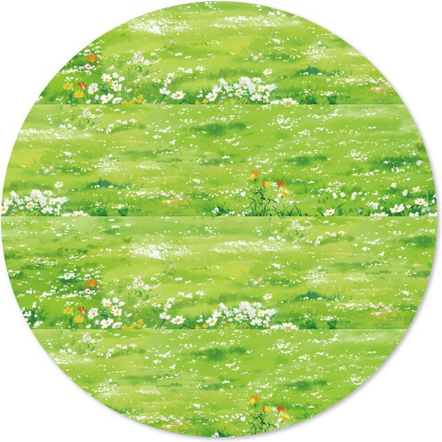 Etori Life Washi-Klebeband mit grünem Gras und Blumenmeer, Farbe: Grün, Breite: 60 mm, Länge: 2 m - Bild 1