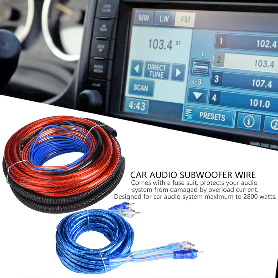 Aramox Car Audio Subwoofer Verstärker Installations-Drahtkabel-Kit 4 Gauge 2800 W in Rot und Mehrfarbig - Bild 2