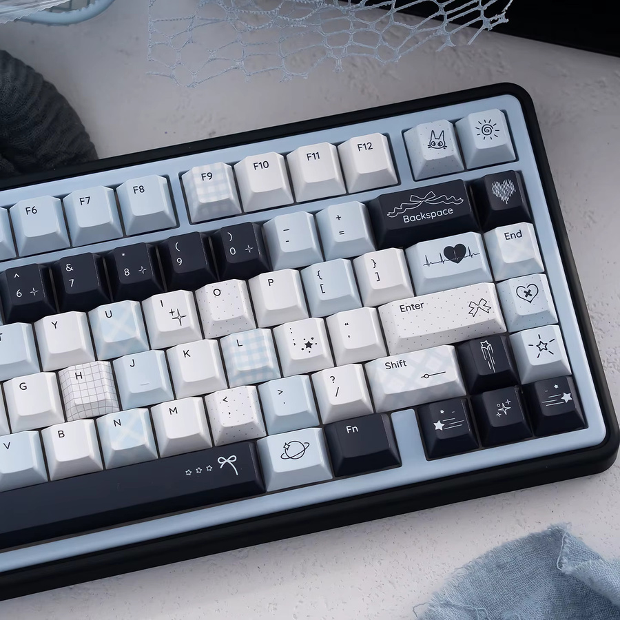 URE Gradient Blue Keycaps im Cherry Profile aus PBT mit Farbsublimation für mechanische MX-Tastaturen - Bild 4
