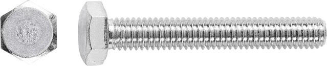 LUX-TOOLS Maschinenschrauben Sechskantkopf M10 x 50 mm aus verzinktem Stahl in Silber, 50 Stück - Bild 1