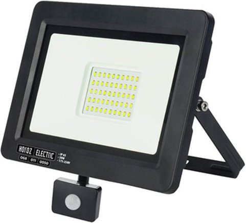 LED-Strahler 50W mit 4000Lm und PIR-Bewegungssensor, IP65 wetterfest, Farbe: Weiß - Bild 1