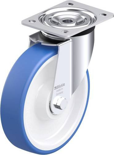 Blickle L-POTHs 200XK Stahlblech-Lenkrolle in Blau und Multicolour mit 200 mm Rad-Durchmesser und 400 kg Tragfähigkeit - Bild 1