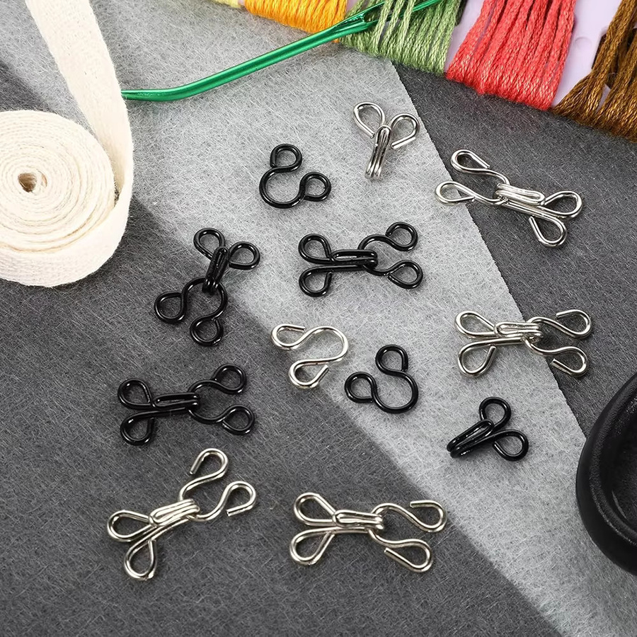 JAY HOME Nähhaken und Augenverschluss Set aus Metall in Schwarz und Silber, 100 Stück Ersatzverschluss für Kleidung und DIY-Projekte - Bild 5