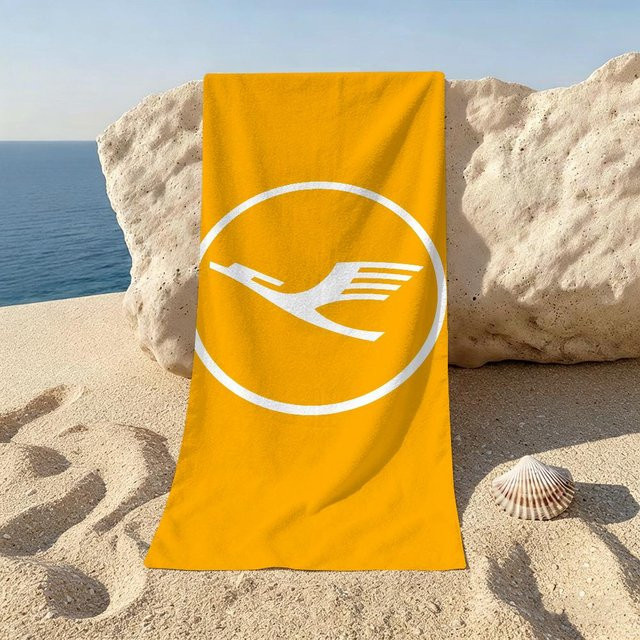 Lufthansa Strandtuch Gelb für Strand, Yoga und Fitness, B/H: 40 x 70 cm - Bild 1