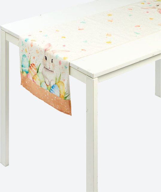 NKD Tischläufer mit Ostermotiv in Weiß und Multicolour, B: 40 cm, L: 140 cm - Bild 1