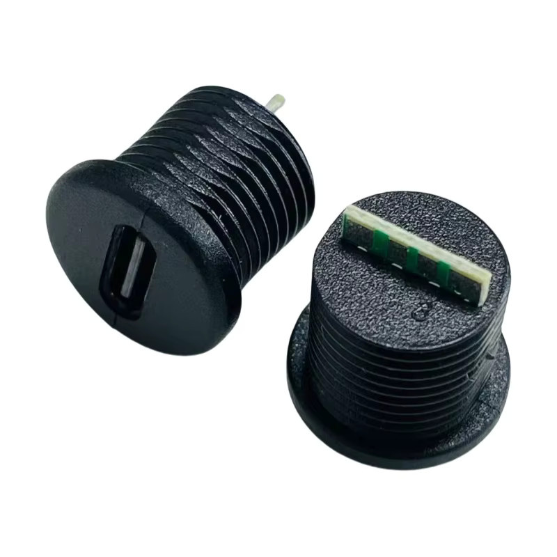 ChengHaoRan USB-C Weibliche Buchse mit 4 Lötpads für Schnellladefunktion, Farbe: Schwarz - Bild 2