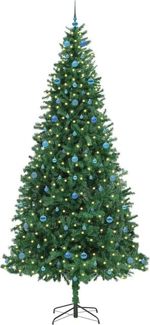 vidaXL Künstlicher Weihnachtsbaum in Grün mit 300 warmweißen LEDs und Ständer, Höhe: 300 cm - Bild 1