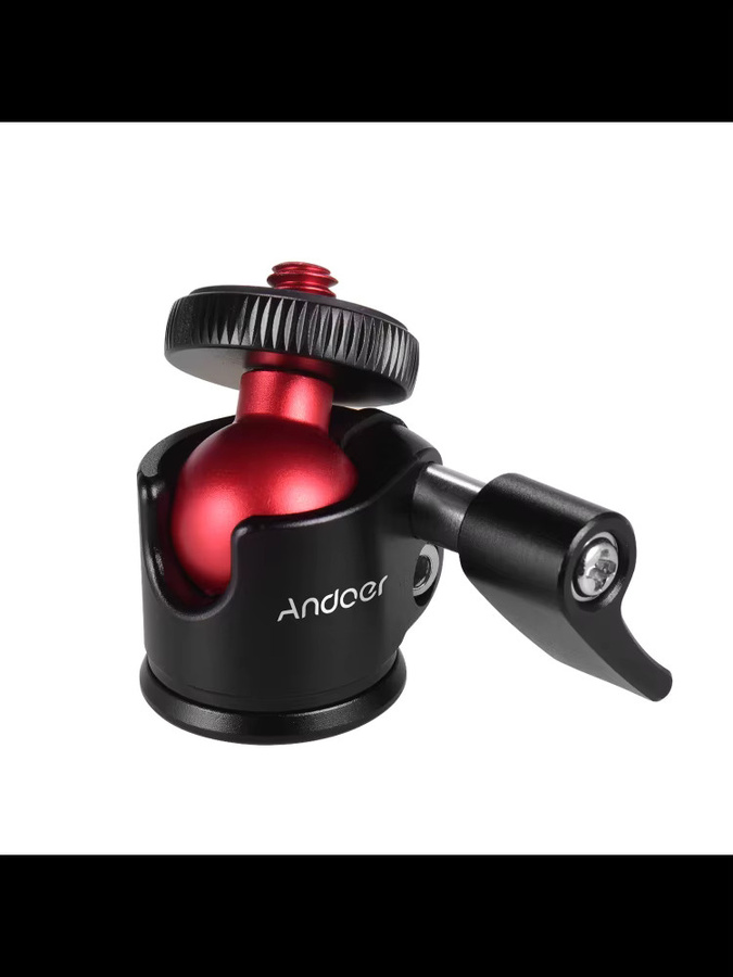 Andoer Mini-Stativ-Kugelkopf mit 360 Grad Rotation für Kameras in Schwarz - Bild 4