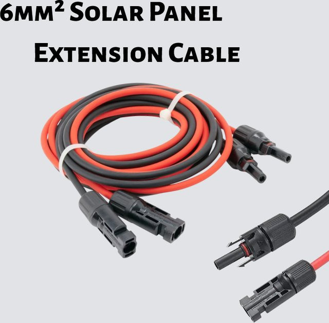 JINGYANGPV Solar-Verlängerungskabel 6mm² 10m Set in Rot und Schwarz mit Paarsteckern für Photovoltaik-Anlagen - Bild 1
