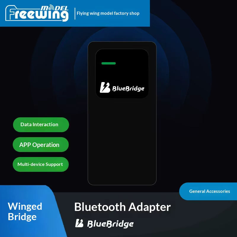 Freewing Bluebridge Bluetooth-Adapter in Schwarz, universelles Bluetooth-Kommunikationsmodul für RC-Modellflugzeuge, Hubschrauber und Drohnen - Bild 2