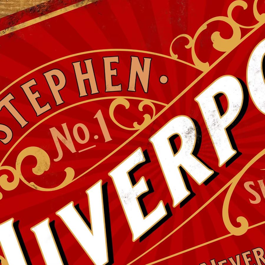 HELLOYOUNG Liverpool Fußball Metallschild in Rot, Vintage Retro Wandkunst für Fans - Bild 2