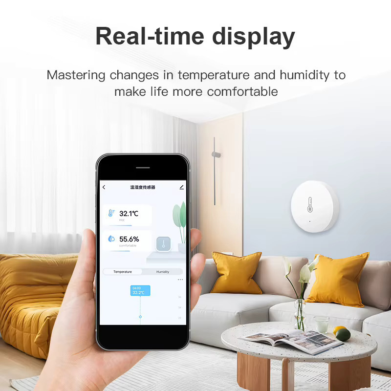 RSH ZigBee Smart Temperatur- und Feuchtigkeitssensor in Weiß, batteriebetriebenes Mini-Thermometer und Hygrometer mit Tuya Smart Life App Unterstützung - Bild 3