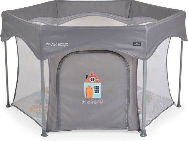 Cangaroo Laufstall Playbox klappbar mit Matratze und Tragetasche grau - Bild 1
