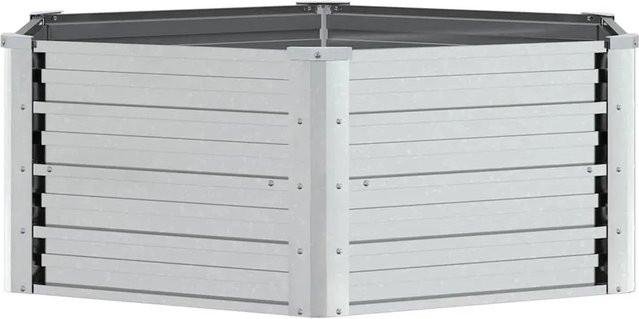 Furnicato Garten-Hochbeet aus verzinktem Stahl in Silber, B/T/H: 129 x 45 x 45 cm - Bild 1