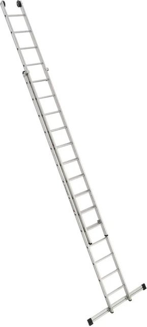 Euroline Premium 302 Schiebeleiter aus Aluminium in Silber mit 2x14 Sprossen - Bild 1