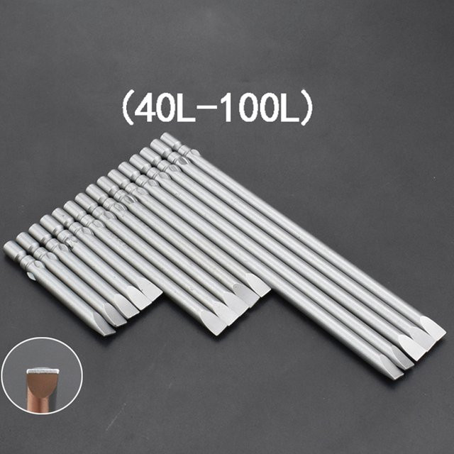 10 Stück Paowuxian Schlitz-Magnetschraubendreher-Bits aus S2-Stahl in Silber, Rundschaft 4 mm, SL1.6-SL4 - Bild 1