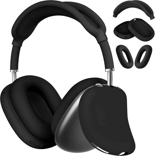 3-in-1 Silikon-Hautschutz-Hülle für Apple AirPods Max in Blau und Schwarz, kratzfest und stoßfest - Bild 1