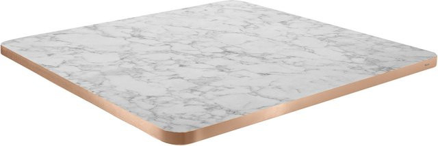 VEGA Indoor-Tischplatte Marvani quadratisch in Kupfer Weiß Marmoriert B/T/H: 68 x 68 x 2,5 cm - Bild 1