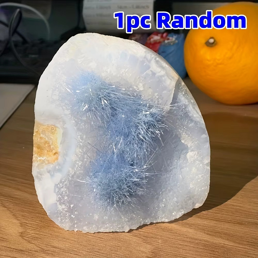 Blauer Achat-Cluster von CrystalHola als Mineralexemplar und Quarz-Cluster zur Sammlung - Bild 2