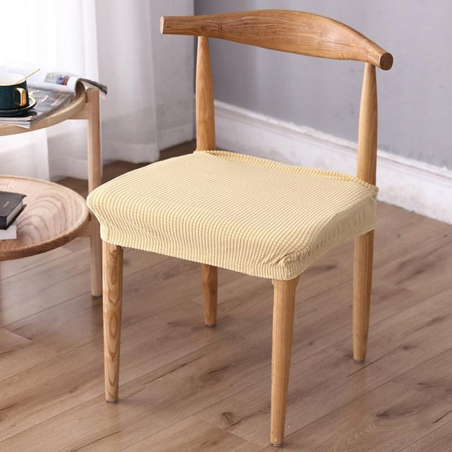 Yiran Furniture Universal Elastischer Sitzbezug für Esszimmerstühle, Beige, B/T/H: 30 x 30 x 5 cm - Bild 1