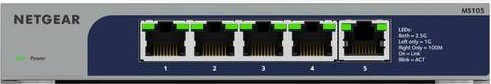 NETGEAR MS105 Unmanaged Netzwerk Switch mit 5 x 2,5 GBit/s RJ45 Ports, Desktop oder wandmontierbar - Bild 2