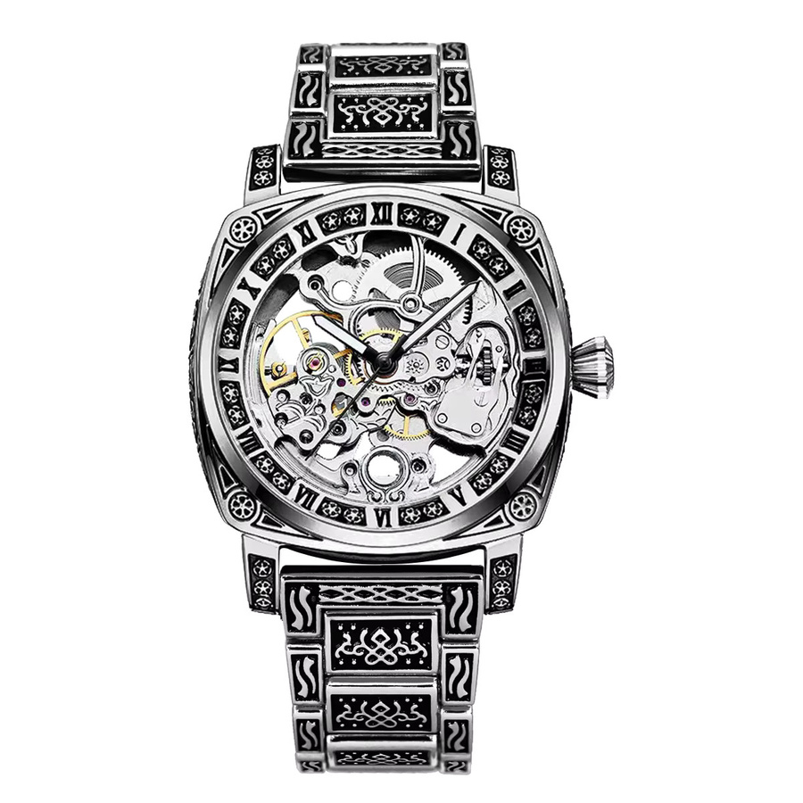 CAROTIF Armbanduhr Automatik, Edelstahl, Silber, Herren - Bild 6