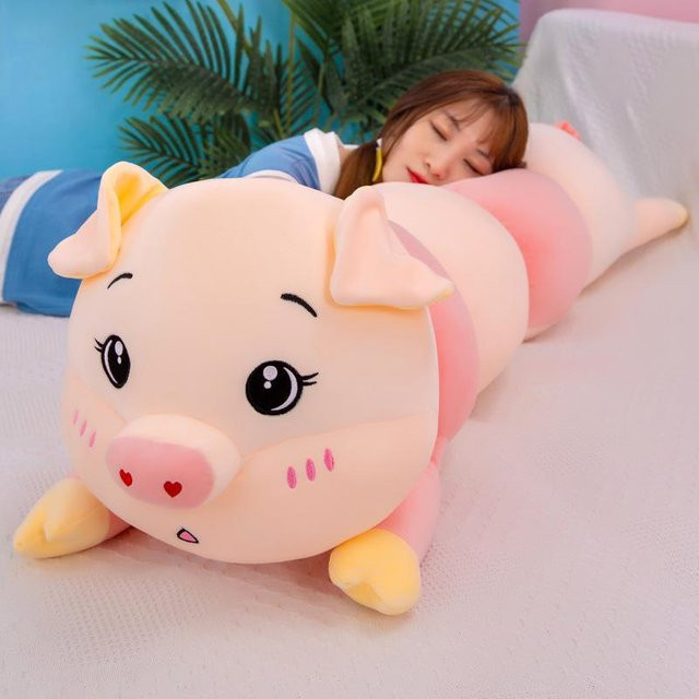 Favorite Raupe Schwein Plüschtier, Groß, Lang, Gestreiftes Schwein, 130cm - Bild 1