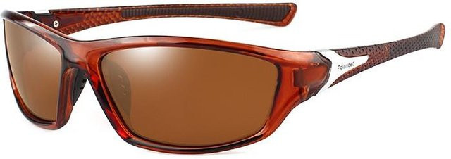 Aoron Sportsonnenbrille Herren, Vollrand, rechteckig, Kunststoff, braun - Bild 1