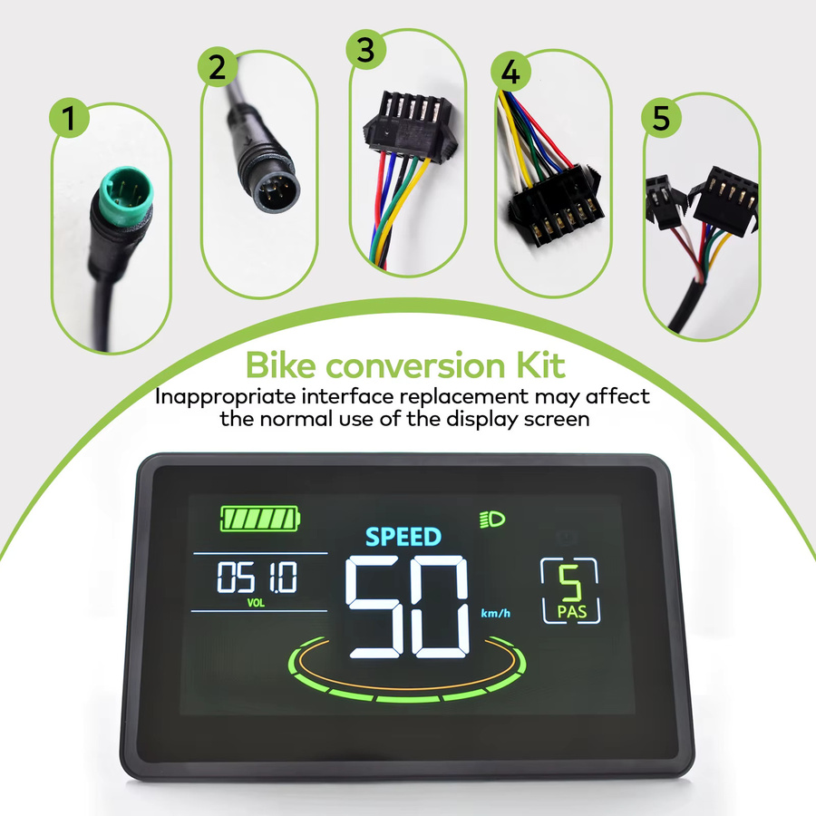 Haytrix H6C MTB Elektrischer Fahrradcomputer mit digitalem horizontalem Bildschirm in Schwarz - Bild 2