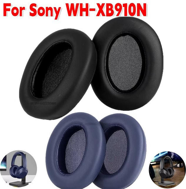 Ersatz-Ohrpolster für Sony WH-XB910N Kopfhörer aus Protein-Leder mit Memory-Schaum in Schwarz - Bild 1