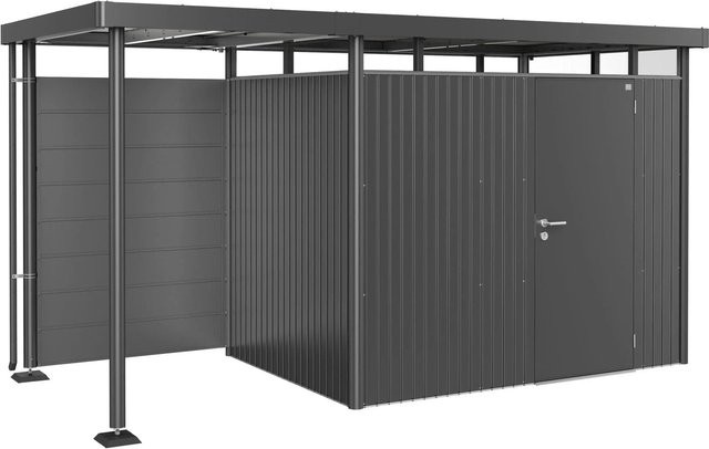 Biohort Rückwand Highline für Seitendach Gr. S, Dunkelgrau-Metallic, B/H: 134 x 181 cm - Bild 1