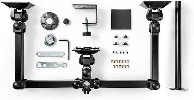 Nedis Ergonomische Triple Monitorhalterung Schwarz für 3 Monitore bis 24 Zoll - Bild 1