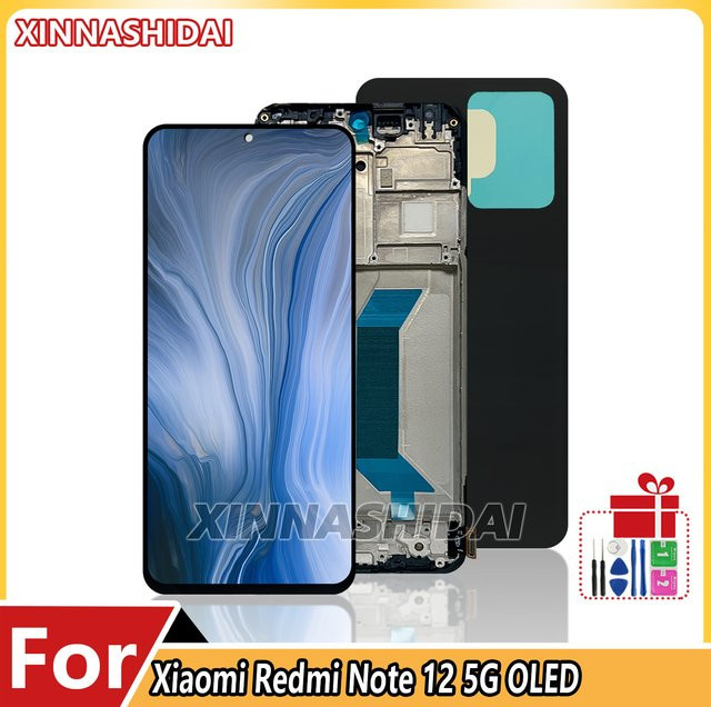 Xiaomi Redmi Note 12 5G OLED LCD Display mit Touchscreen und Rahmen in Schwarz - Bild 1